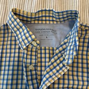 Banana Republic Men's Luxe Stretch Poplin Grant Slim Fit (Large)